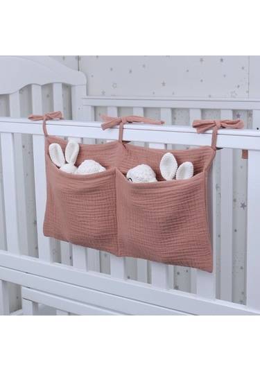 Bebek Bezi Çantası Çok Fonksiyonlu Beşik Saklama Çantası Yürümeye Başlayan Çocuk Yatağı Başlık Organizatör Çocuklar Için Bebek Yatak Aksesuarları Yenidoğan Mavi