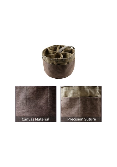 Maiyame Yeşil Kumaş Bahçe Alet Çantası - 17 Derin Cepli, Çekmeceli Kapaklı, Dayanıklı Ve Pratik Tasarım