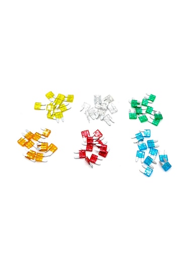 Xiyyadms 60 Adet Apm/atm Tipi Çinko Alaşımlı Mini Sigorta Seti - 5a,10a,15a,20a,25a,30a Her Güçten 10 Adet 5