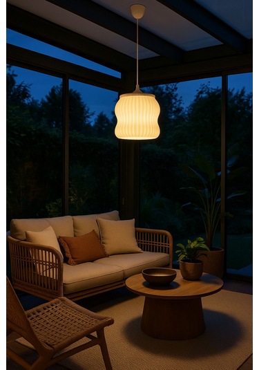 Dekoratif Avize Ice Serisi Ev Ofis Veranda Mutfak Çap 20 Cm Büyük Boy Çok Renkli