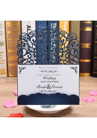 Mufunye "10 Adet İnci Kağıdı Davetiye - Düğün, Doğum Günü Ve Özel Günler İçin Lüks Çiçek Desenli" XL