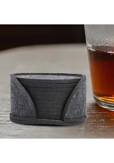 Suntek Magideal 10x Keçeli Bardak Saklama Kutusu Seti Tüm Masa Koyu-gri