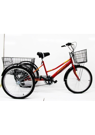 Dorello Cargo Bisikleti  3 Tekerlek Bisiklet Kırmızı - Sarı