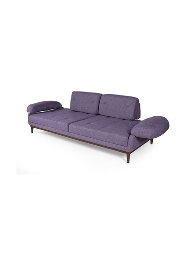 Nelson Üçlü Koltuk Keten Mor Mor