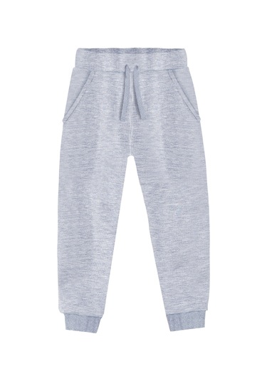 Denokids Unisex Kız Erkek Çocuk Gri Melanj Basic Eşofman Altı Renkli Gri Melanj