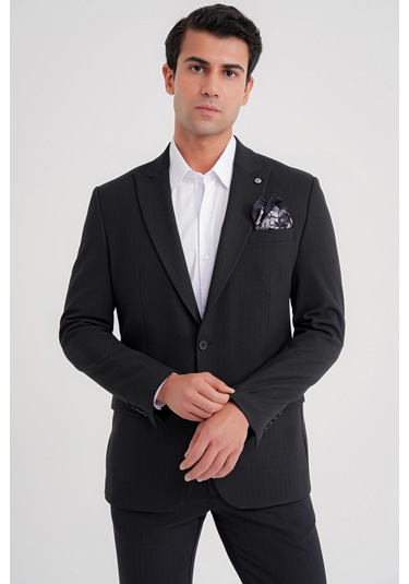 C 724 Ceket Comfort Siyah Siyah