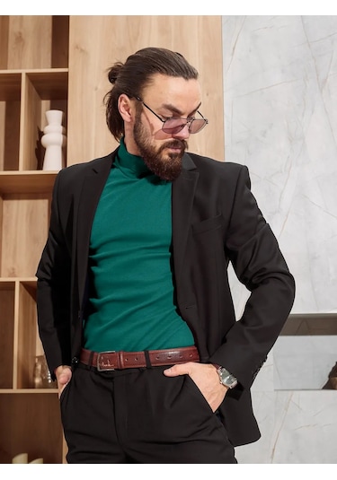 Rontıss Erkek Balıkçı Yaka Kazak 351190550 Zümrüt