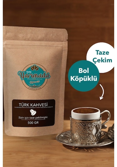 Tarihi Yarımada Kahvecisi Taze Çekilmiş Orta Kavrulmuş ve Öğütülmüş Türk Kahvesi 1 KG