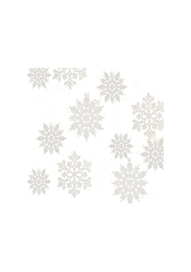 Ruicoo Noel Dekorasyonu: Beyaz Plastik Parlak Kar Taneleri, Gül Altın Rengi, 36 Adet, Ağaç Dekoru, Ev Dekoru