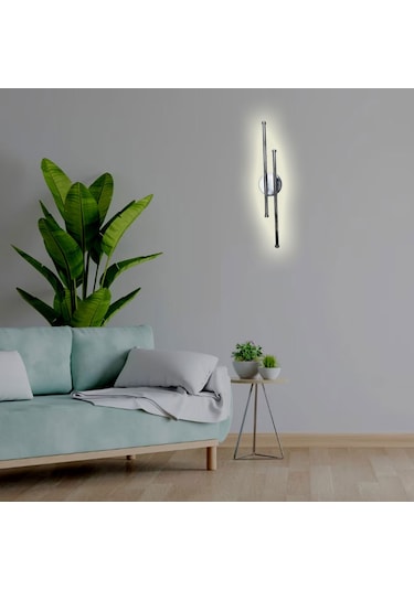 Mimarled İkili Çubuk 10w Siyah Led Aplik Aydınlatma 50 Cm Gün Işı Gün Işığı