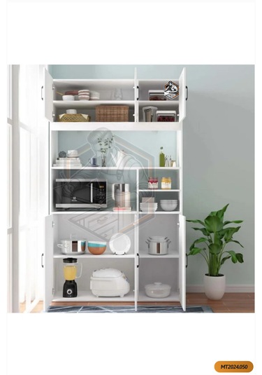 Tamamı Mdf 6 Kapaklı Açık Raflı Çok Amaçlı Mega Mutfak Dolabı/kil
