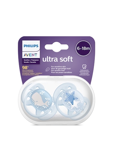 Philips Avent Ultra Soft 6-18 Ay Emzik 2'li Scf 22303 Kırmızı - Sarı