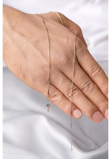 14 Ayar Altın Çubuklu Erkek Kolye Sarı Altın