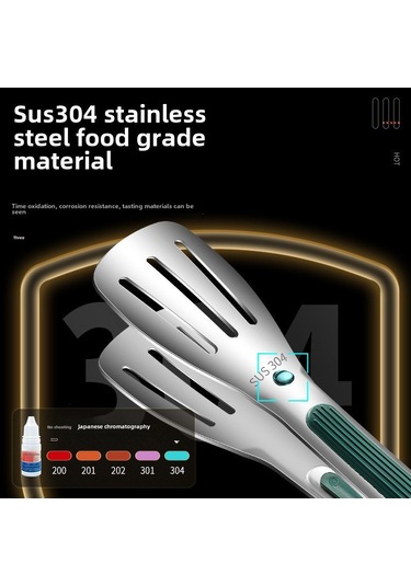 Geeroyoo Ticari Kaliteli 304 Paslanmaz Çelik Gıda Klasması - Kore Stili Barbekü, Izgara Ve Biftek Kullanıma Uygun Üç Çizgili Orta Boy Klasma