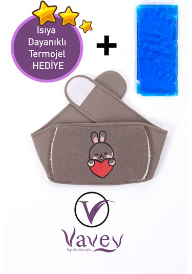 VAVEY Termojel Hediyeli Yeni Nesil Sıcak Soğuk Regl Kemeri Tavşan Kahve