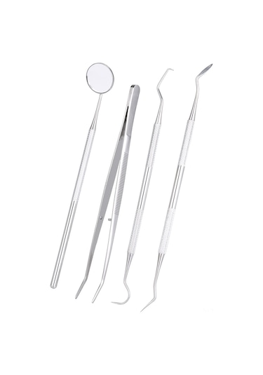 Samdoo Stainless Steel Diş Bakımı Aleti Seti - Profesyonel Dişçi Gereçleri: Ayna, Prob, Skaler Ve Pinçer İle Evde Diş Temizliği Ve Kontrolü