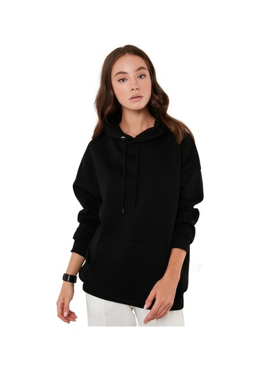 Lela Regular Fit Pamuklu Kapüşonlu Yaka Şardonlu Kışlık Bayan Sweat 5863854 Siyah Lela Regular Fit Pamuklu Kapüşonlu Yaka Şardonlu Kışlık Bayan Sweat 5863854 Siyah