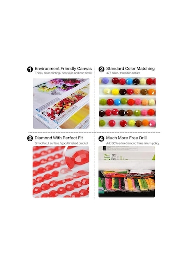 Siyah Beyaz Güçlü Tüy Kanatları 5d Diy Elmas Boyama Mozaik Resim Melek Duvar Dekor 40x50cm