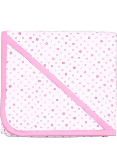 Puanlı Kız Bebek Penye Battaniye 88x88cm - Standart / Pembe Pembe