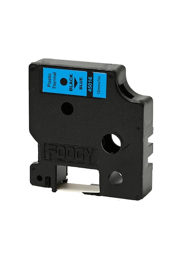 Foogy Dymo D1 Etiket Muadili 12 MM X 7 M Mavi-Siyah