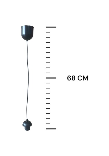 Tek-iş Kablolu Sarkıt E27 Duylu E-27 Kablolu Duy E 27 Duylu Kablolu Sarkıt Tesisatı Siyah