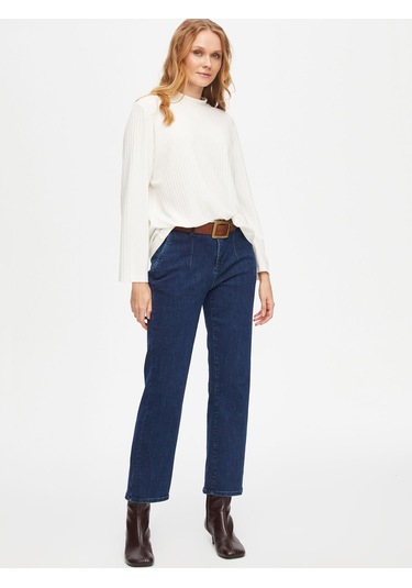 Relax Dik Yaka Kaşkorse Sweatshirt 69756 U6975673 Ekru