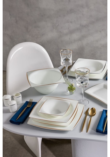Karaca  Fine Pearl Agate 58 Parça 12 Kişilik Yemek Takımı Gold
