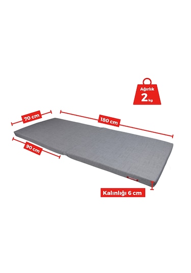 Xpermate Katlanır Yatak Yer Yatag I 70x180x6 Gri 2yktlnr
