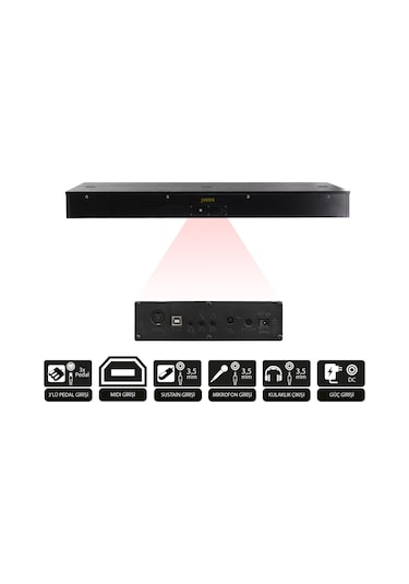 Jwin Sapphire Sdp-145çekiç Aksiyonlu 88 Tuşlu Dijital Piyano + Tabure - Siyah