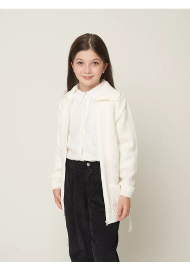 Sıgnora Style Kız Çocukları İçin Okul Hırka 174562162 Beyaz