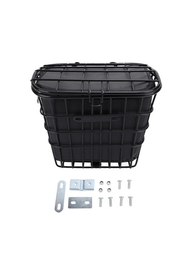 Suntek Bisiklet Depolama Sepeti Metal Tel Astarlı Çanta Siyah