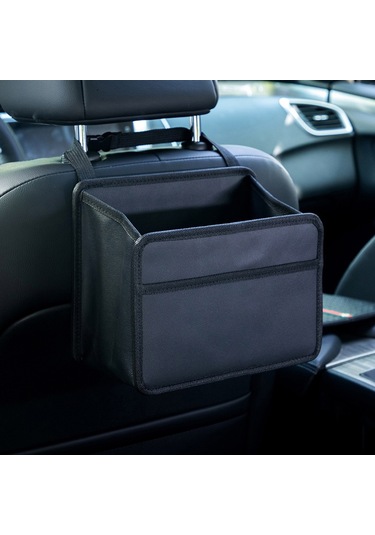 Araba Asılı Çöp Torbası Çok Fonksiyonlu Katlanır Saklama Kutusu, Model: H613 Litchi Deseni