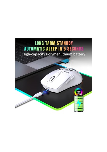 Jms 2 Modlu Bluetooth Şarj Edilebilir 2.4G Usb Kablosuz RGB Mouse