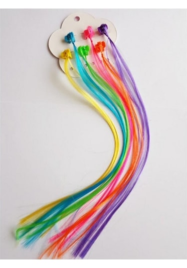 Renkli Saç 6lı Toka Çok Renkli