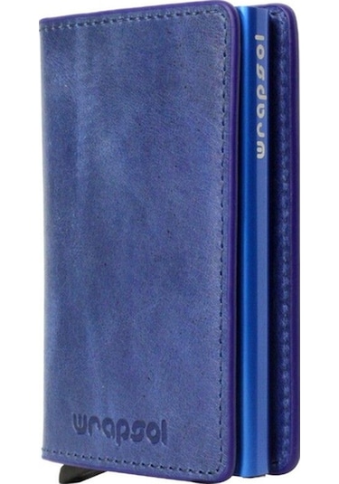 Wrapsol Mekanizmalı Cüzdan Akıllı Kartlık Book Karbon Gri 0 / Saks Mavi Saks Mavi Saks