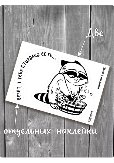 Stadi Çamaşır Makinesi Dekoru İçin İç Mekan Çıkartması Rakun 207003936 Siyah