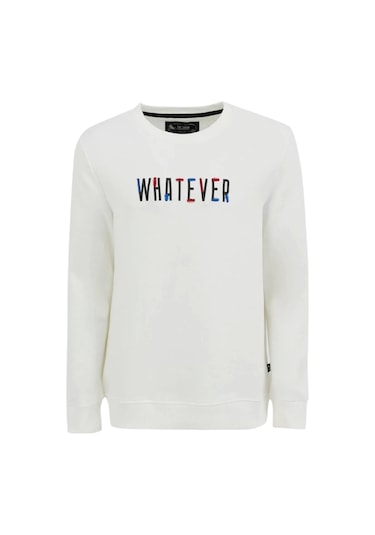 The Crow Whatever Erkek Sweatshırt Tc1904 Ekru