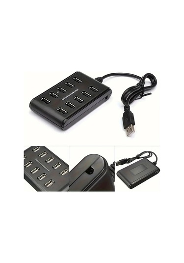 Oldfriend 10'lu Taşınabilir Usb Hub Multiport Adaptör Siyah Abs Yapı 36v Fare Klavye