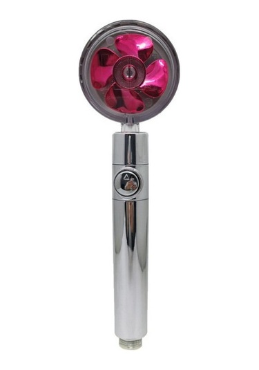 Primepickings Kırmızı Filtresiz 360 Derece Dönen Turbo Duş Başlığı Yağmur Biçimli Duş Turboşarjlı Sulama 2 Katlı Gri