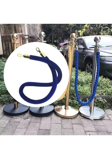 Suntek 59 Inç Kalabalık Kontrol Bariyer Halatı Şık, Kuyruk Altın Çırpı Kancası