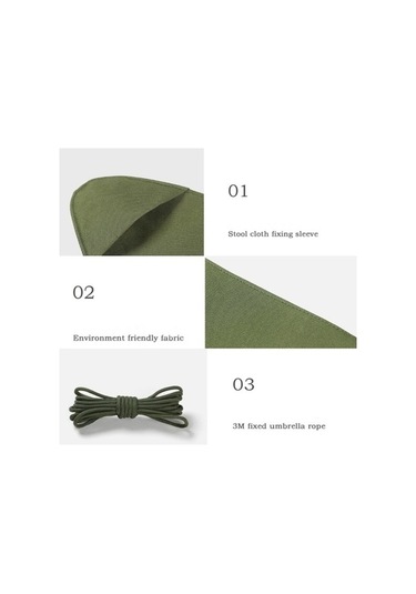 Dancemonkey Kamp Su Geçirmez Üçgen Dışkı Bezi, Taşınabilir, Kullanışlı, Naylon, 38x32 Cm, Saf Ve Kolay Kurulum Yeşil