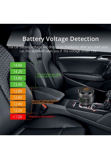 C57 Qc3.0 Kablosuz Fm Verici Hızlı Araç Şarj Cihazı Bluetooth 5.0 Eller Serbest Araç Modülatör Usb Flash Bellek Mp3 Çalar
