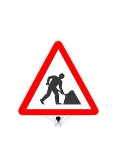 Dikkat Yolda Çalışma Var Trafik Levha Plastik Üçgen Tabela