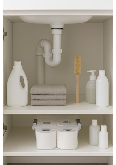 2 Li Şeffaf Saklama Kutusu & Düzenleme Kutusu 10,5 Lt Şeffaf