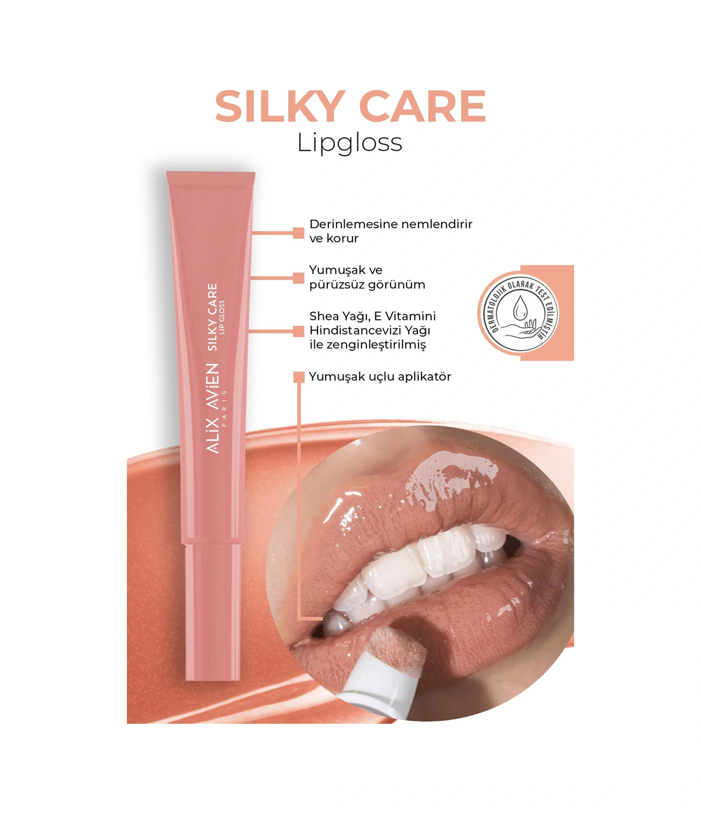 Alix Avien Dolgun Gürünüm Ve Nemlendirici Etkili Dudak Parlatıcısı Silky Care Lipgloss 302 Burnt Copper
