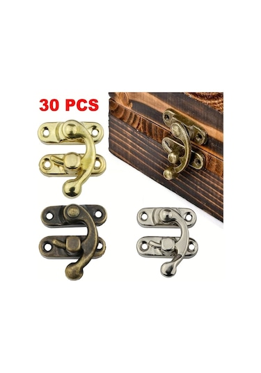 Dashanshop 30 Adet Altın Renk Ortaçağ Tarzı Ağır Hizmet Pirinç Kilit Mekanizması - Mobilya Sandık Dolap Koleksiyon