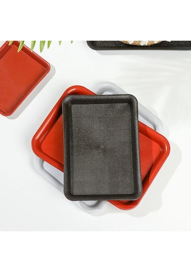 Black-22cmx15cm-1 Adet Plastik Dikdörtgen Dayanıklı Saksı Damlama Tepsileri Plastik Tepsi Tabakları Bitki Tabağı Kapalı Açık