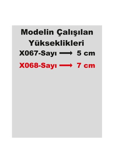 Stencil Rakam Boyama Şablonu X068-sayı Rakam Yüksekliği 7 Cm
