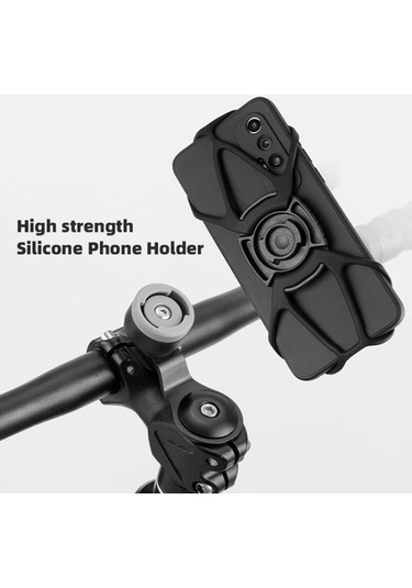 Ebitda Bisiklet Telefon Tutucu, Silikon Montaj Braketi, Cep Telefonu Montajı, Yüksek Kaliteli, Elastik, 360 Döndürülebilir, Altın