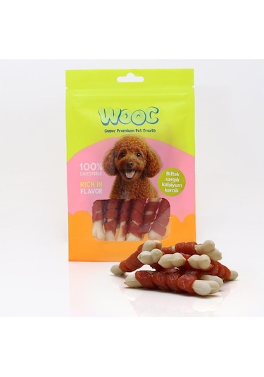 Wooc Biftek Sargılı Kalsiyum Kemik Köpek Ödülü 75 Gr